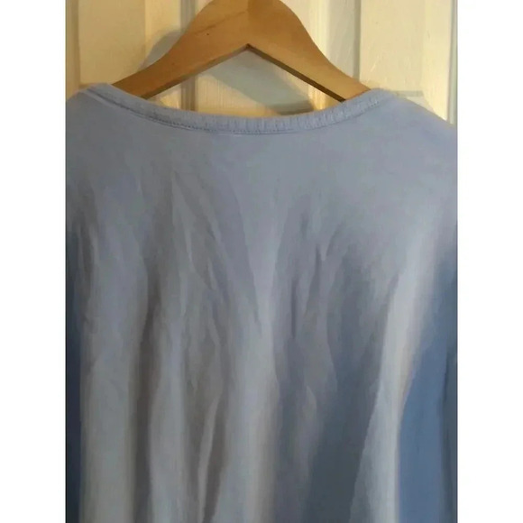 Orvis Top Women's Blue V Neck Quarter Sleeve Sz L Pit To Pit 24 Length 26 Pima - Picture 5 of 9